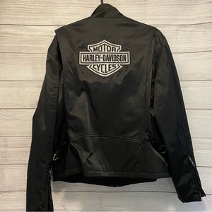 Harley Davison Cycle Women Riding Jacket, Vent Holes, Mesh Lining, Big Logo -XXL